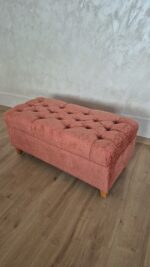 Bancheta tapitata cu nasturi, 110×50×50 cm
