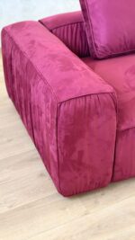 Canapea modulara din microfibra bordo, cu chedere si cusaturi incretite, 280 cm - imagine 4
